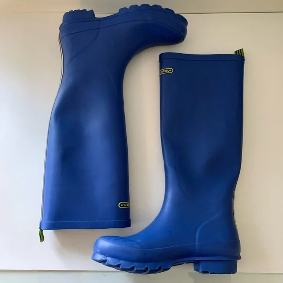 Henri Bendel Blue Rubber Rain Boots Wellies, 8 - Picture 8 of 14
